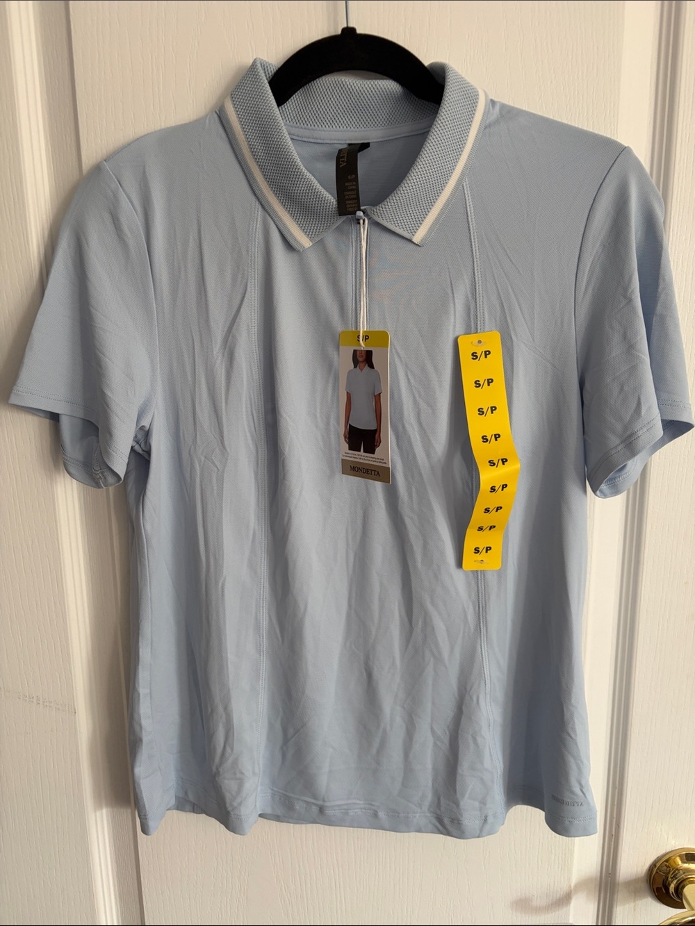 Mondetta Women’s Light Blue Polo with Zip Placket